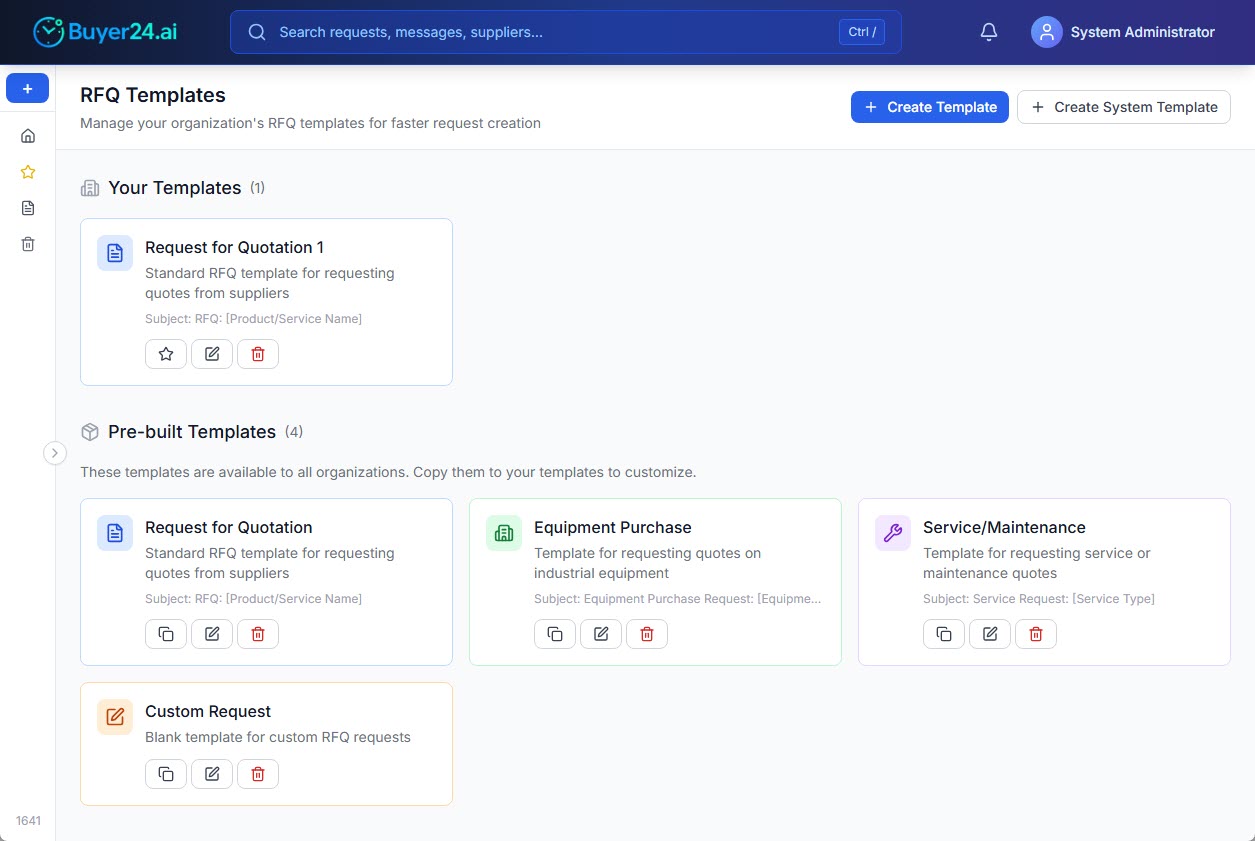 RFQ Templates: Create Consistent, Professional Requests in Seconds